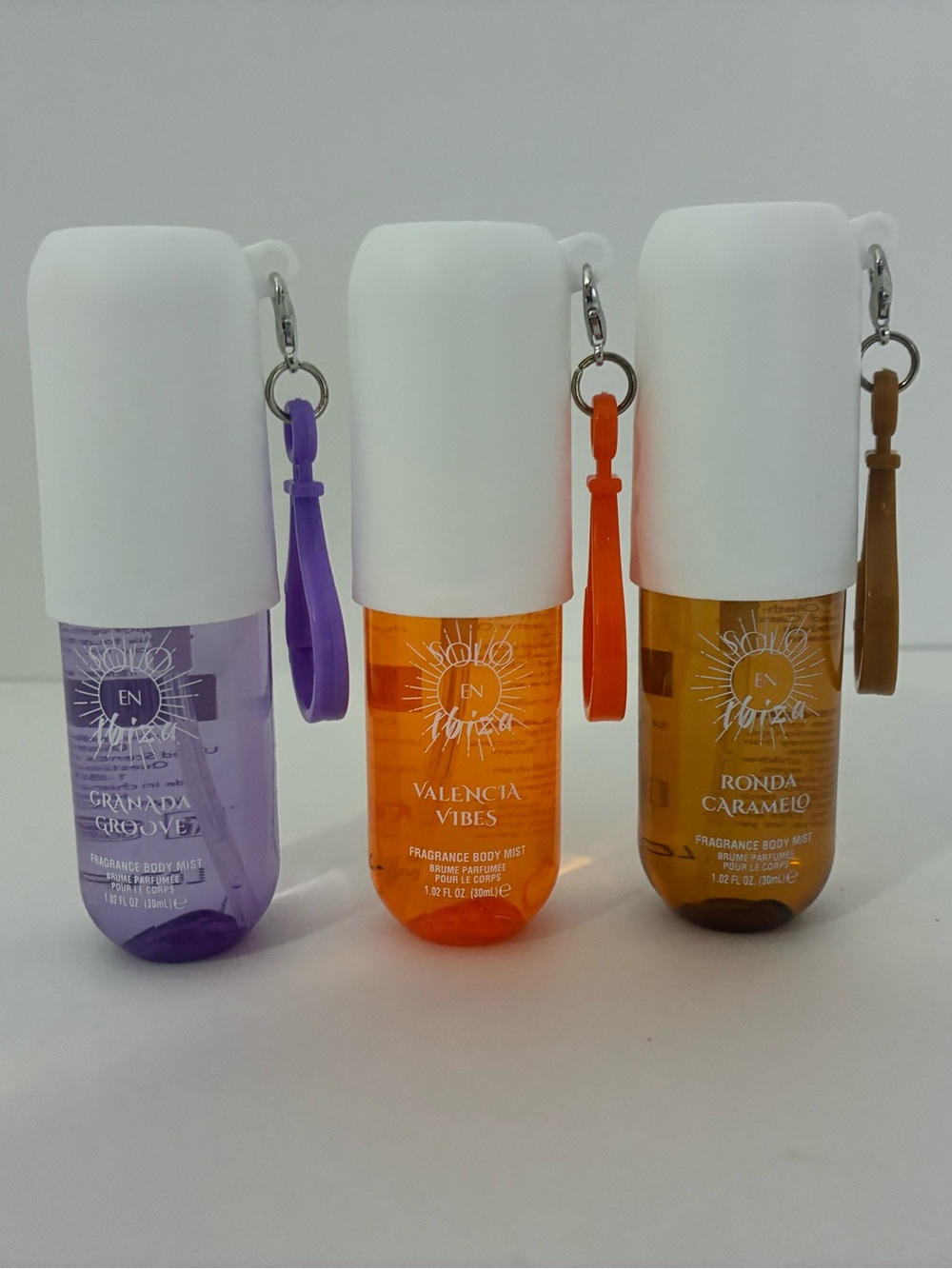 Solo en Ibiza Fragrance Body Mist - 3 pack mini travel size w/ keychain
